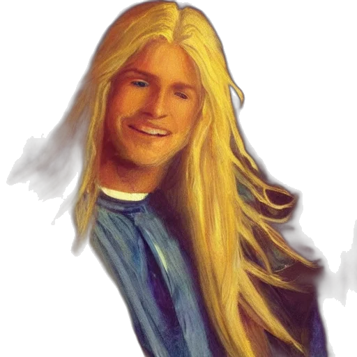 hair, photorealistic, oil painting, fantasy art, concept art, blue, blond, male transparent PNG cut-out