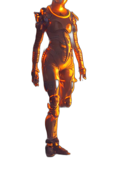 robot, dress, staff, creature, 3d render, concept art, cyberpunk, pixel art transparent PNG cut-out