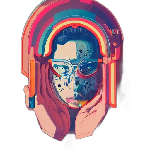 mask, robot, face, jacket transparent PNG cut-out