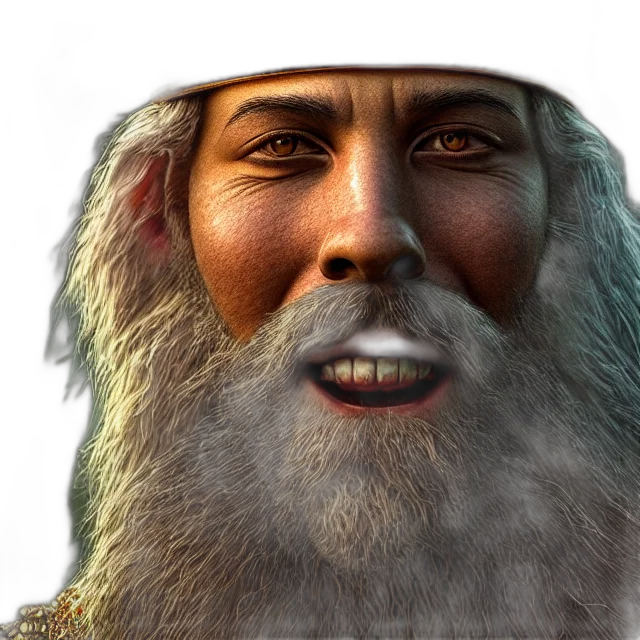 face, hat, creature, staff, photorealistic, 3d render, fantasy art, concept art transparent PNG cut-out