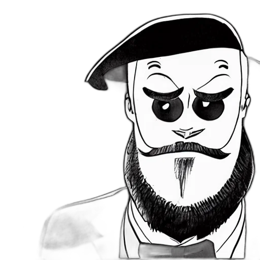 face, hat, mask, staff, cartoon, comic book art, concept art, anime transparent PNG cut-out