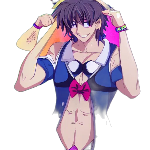 anime, vaporwave, pixel art, cartoon transparent PNG cut-out