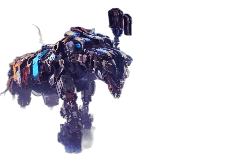 robot, animal, creature, weapon, concept art, 3d render, fantasy art, pixel art transparent PNG cut-out