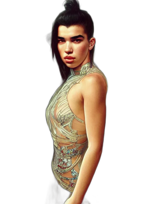 dress, jewelry, photorealistic, fantasy art transparent PNG cut-out