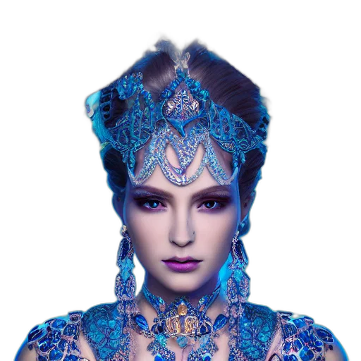crown, jewelry, face, mask, photorealistic, fantasy art, 3d render, concept art transparent PNG cut-out