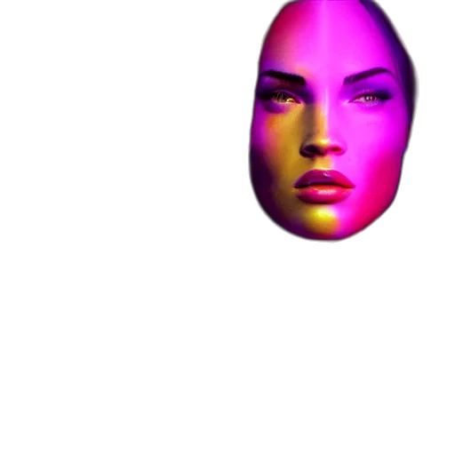 face, mask, jewelry, crown, vaporwave, 3d render, photorealistic, pixel art transparent PNG cut-out