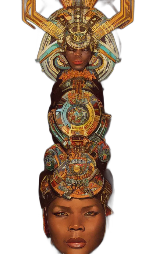 dress, mask, jewelry, crown, retro, futuristic, african, tribal transparent PNG cut-out