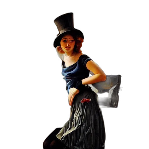 hat, dress, staff, umbrella transparent PNG cut-out