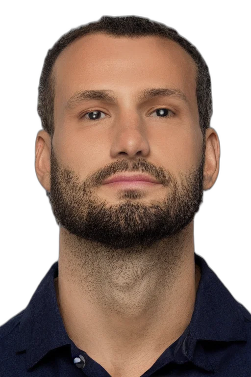 face, staff, hair, robot, photorealistic, cartoon, 3d render, profile transparent PNG cut-out