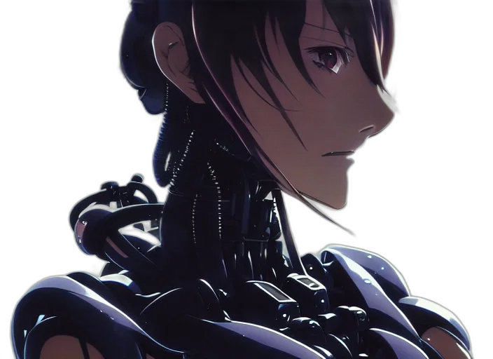 robot, crown, creature, face, cyberpunk, anime, concept art, photorealistic transparent PNG cut-out