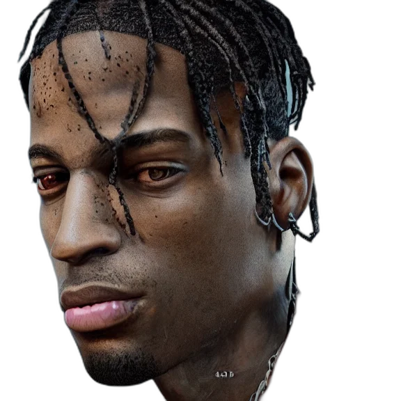 face, creature, hair, jacket, photorealistic, 3d render, cyberpunk, concept art transparent PNG cut-out