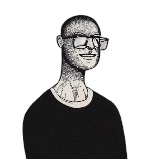 face, staff, jacket, creature, cartoon, concept art, comic book art, photorealistic transparent PNG cut-out