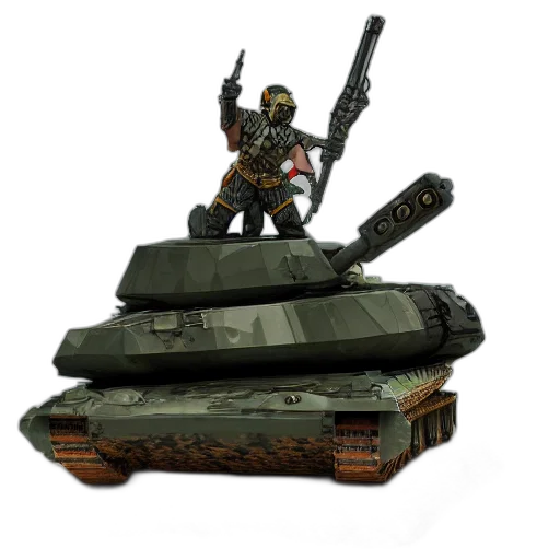 weapon, concept art, 3d render, tank transparent PNG cut-out