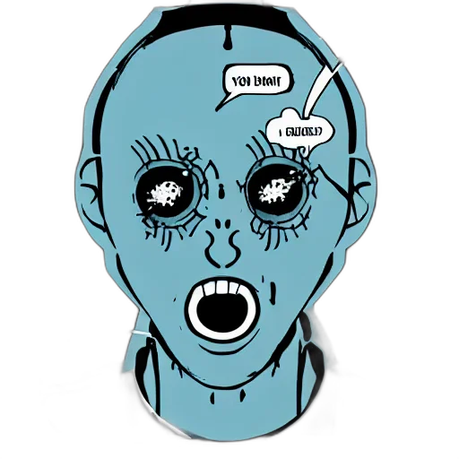 mask, robot, face, creature, comic book art, cartoon, concept art, sentient transparent PNG cut-out