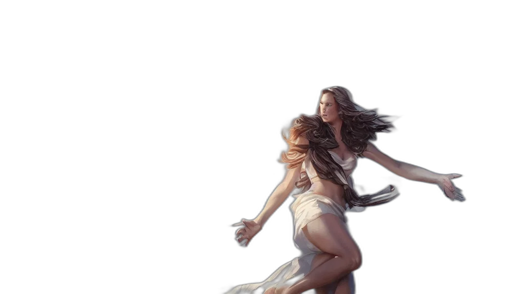 hair, creature, dress, concept art transparent PNG cut-out