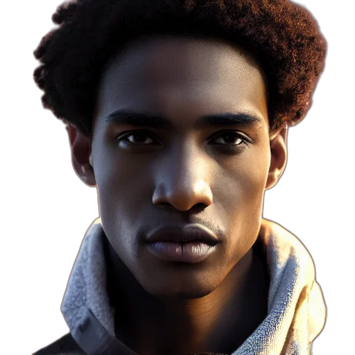 face, jacket, hair, hat transparent PNG cut-out
