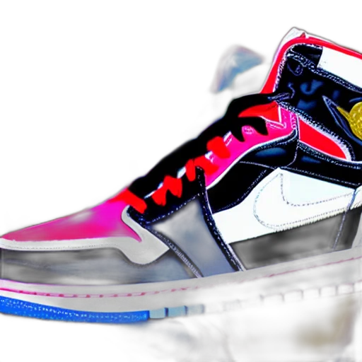 shoes, vaporwave, cyberpunk, 3d render transparent PNG cut-out