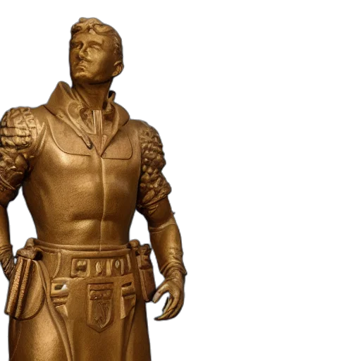 3d render, concept art, portrait, statue transparent PNG cut-out