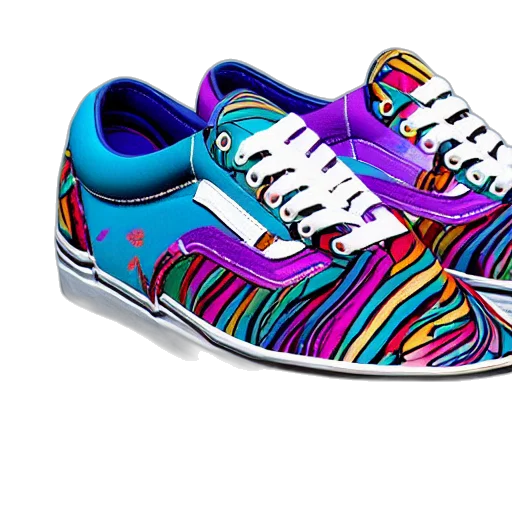 shoes, vaporwave, cartoon, 3d render transparent PNG cut-out