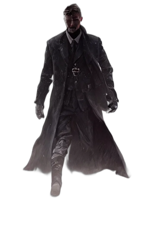 jacket, staff, mask, creature transparent PNG cut-out