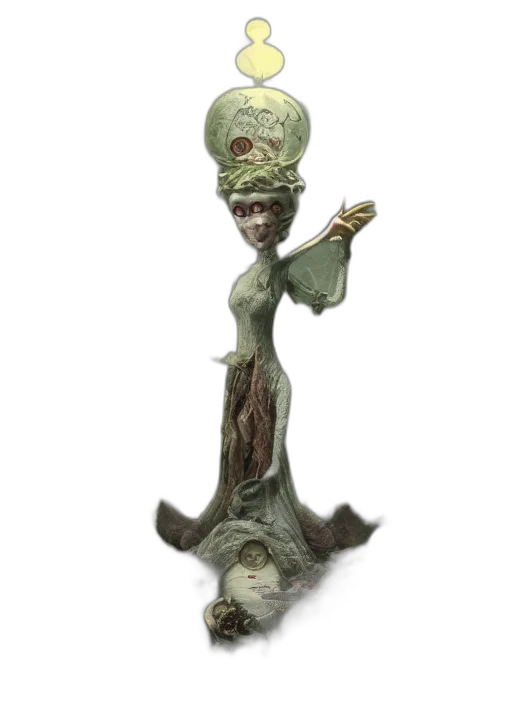 staff, creature, hat, crown, concept art, fantasy art, 3d render, photorealistic transparent PNG cut-out