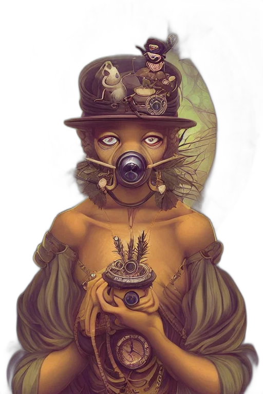 mask, face, creature, staff transparent PNG cut-out