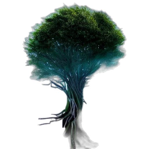 tree, hair, creature, crown, concept art, 3d render, photorealistic, fantasy art transparent PNG cut-out