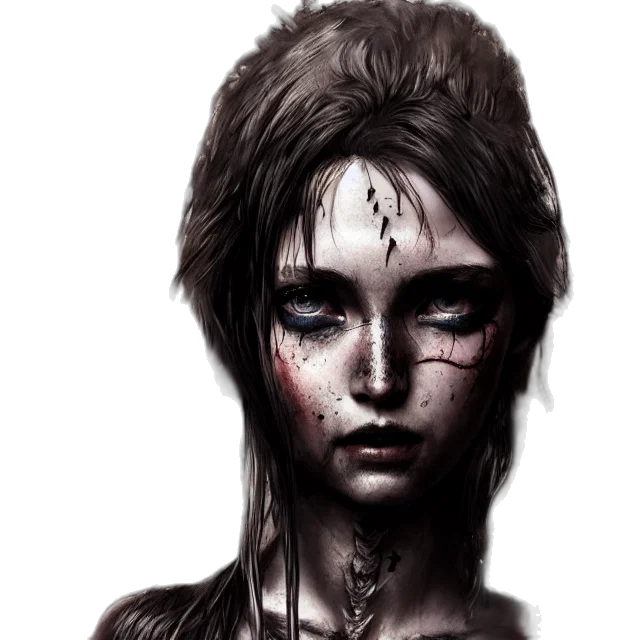 face, fantasy art, photorealistic, concept art, comic book art, dark, blue, monochrome transparent PNG cut-out