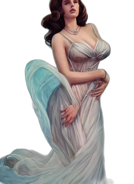 dress, jewelry, fantasy art, concept art transparent PNG cut-out