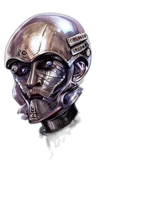 robot, mask, face, concept art, 3d render, cyberpunk, fantasy art, hyper transparent PNG cut-out