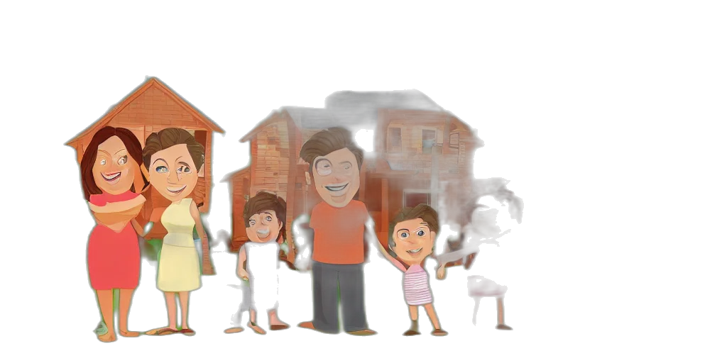 3d render, concept art, cartoon, photorealistic, city street, fog, rain, can transparent PNG cut-out
