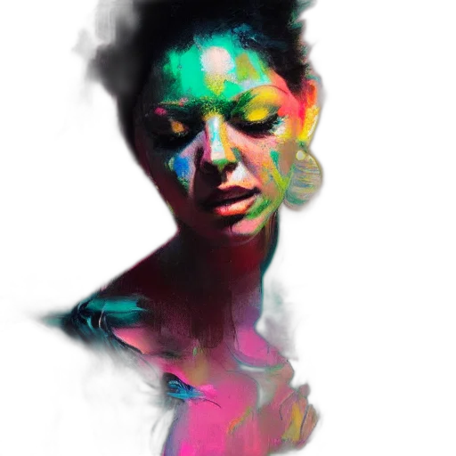 face, photorealistic, concept art, watercolor transparent PNG cut-out