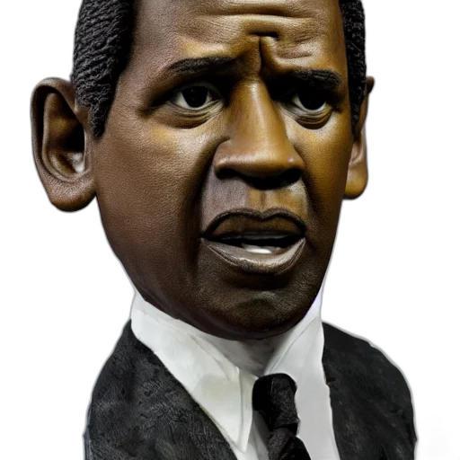 face, mask, 3d render, photorealistic, cartoon, sculpture, denzel, washington transparent PNG cut-out