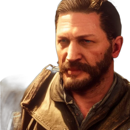 face, jacket, weapon, staff transparent PNG cut-out