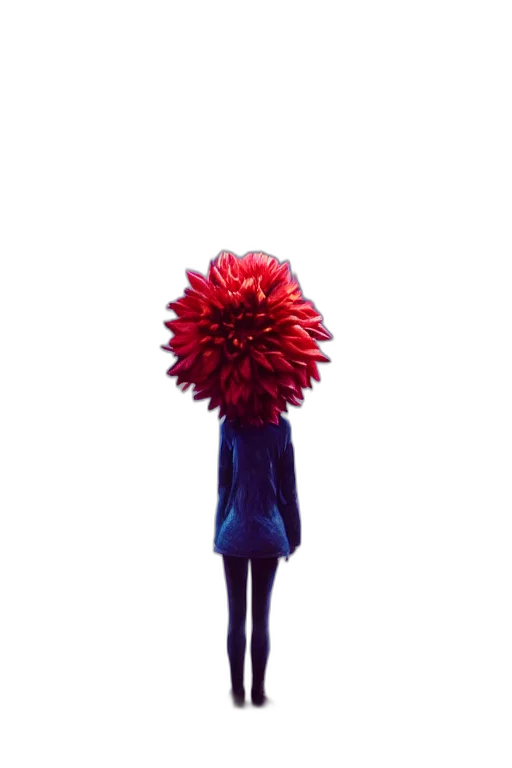 flower, crown, hair, umbrella, concept art, 3d render, pixel art, photorealistic transparent PNG cut-out