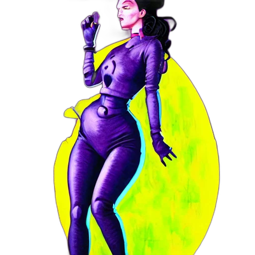 dress, staff, robot, comic book art transparent PNG cut-out