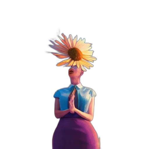 dress, crown, flower, hat, concept art, 3d render, vaporwave, fantasy art transparent PNG cut-out