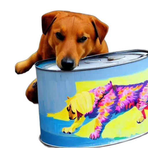 animal, photorealistic, oil painting, dog, plays, accordion, sitting, rim transparent PNG cut-out