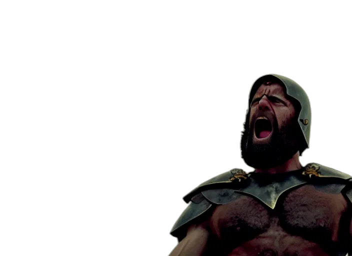 sword, fire, cinematic, film, still, joe, biden, leonidas transparent PNG cut-out