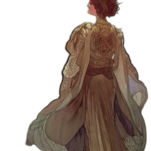 dress, crown, jacket, staff transparent PNG cut-out