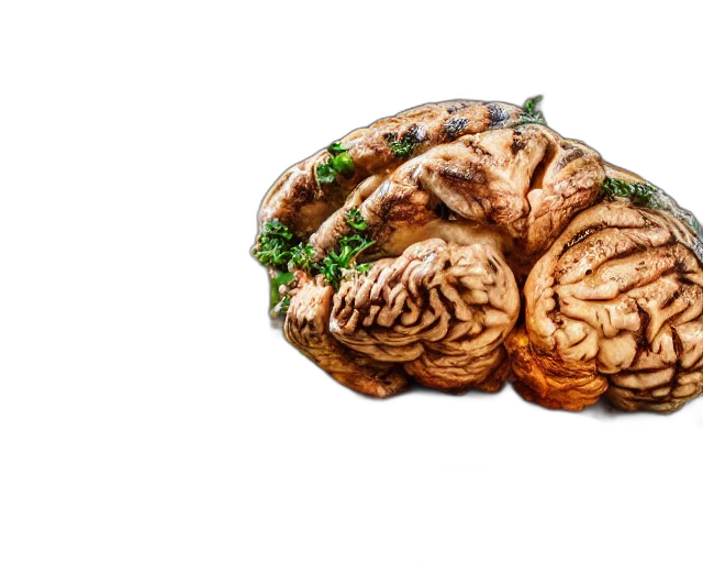 crown, food, photography, large, grilled, brain, restaurant, dof transparent PNG cut-out