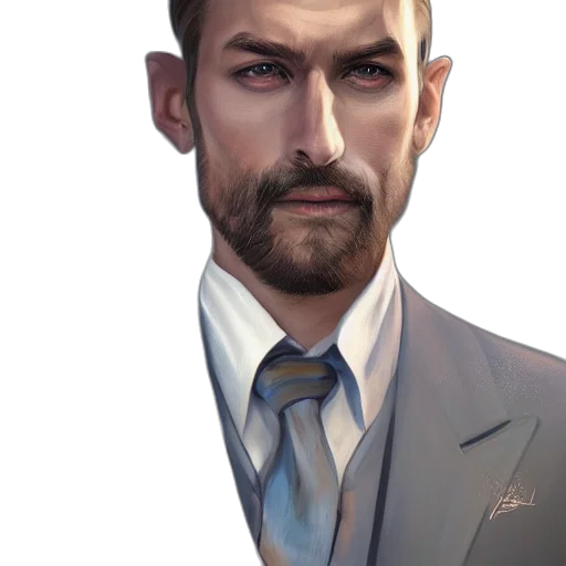 face, staff, jacket, concept art transparent PNG cut-out