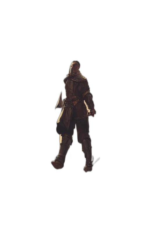 staff, mask, jacket, weapon, concept art, fantasy art, 3d render, pixel art transparent PNG cut-out