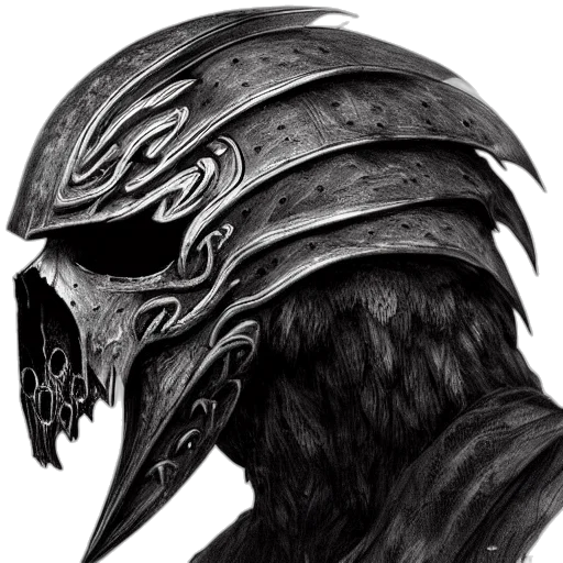 mask, face, hat, sword, fantasy art, concept art, pencil sketch, photorealistic transparent PNG cut-out