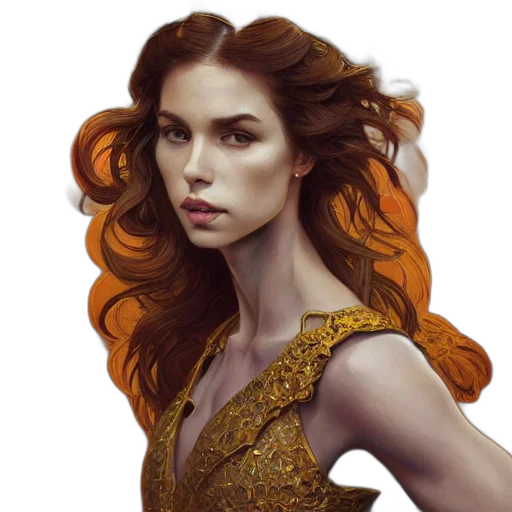 dress, crown, face, hair transparent PNG cut-out