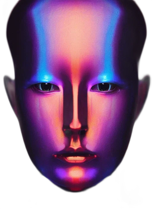 mask, face, robot, crown, vaporwave, 3d render, photorealistic, cyberpunk transparent PNG cut-out