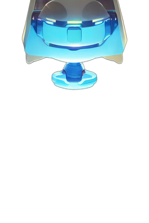 robot, jewelry, crown, staff, 3d render, vaporwave, concept art, cartoon transparent PNG cut-out