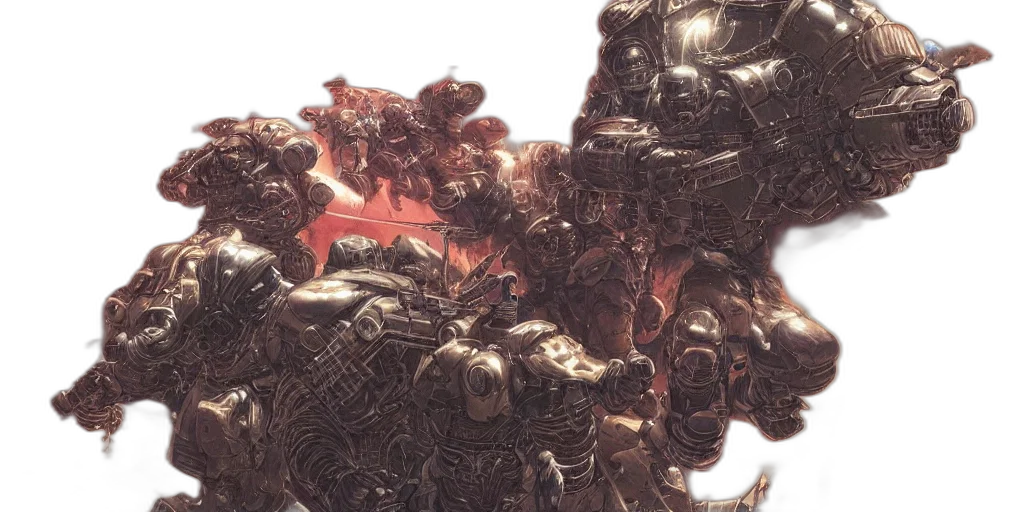 robot, weapon, concept art, alien, space, marine, beautiful, god transparent PNG cut-out