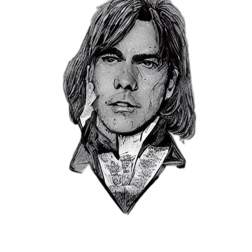 jacket, face, hair, photorealistic, comic book art, fantasy art, pencil sketch, smug transparent PNG cut-out