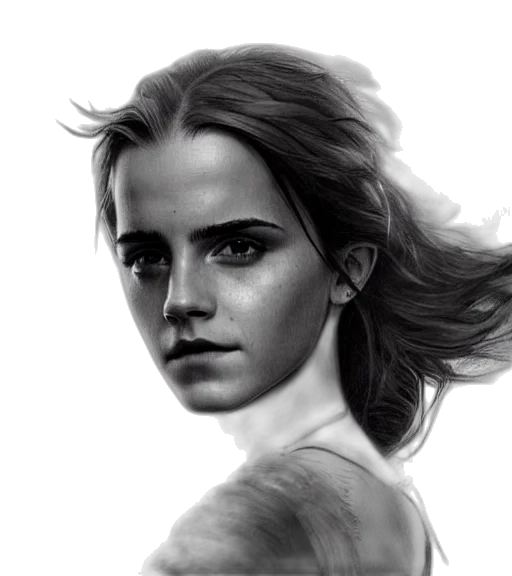 face, hair, crown, photorealistic, fantasy art, pencil sketch, concept art, emma transparent PNG cut-out